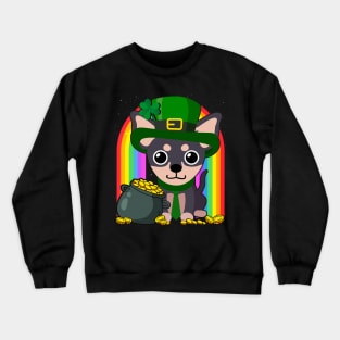 Chihuahua Rainbow Irish Clover St Patrick Day Dog Gift product Crewneck Sweatshirt